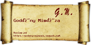 Godány Mimóza névjegykártya